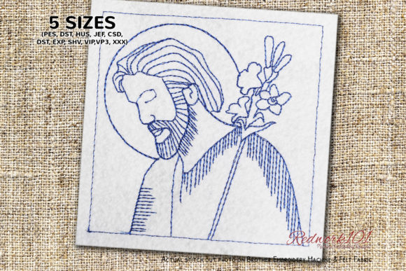 Christ Jesus with Flowers Redwork: Faith, Art, and the Revival of Handcrafted Tradition
