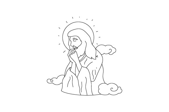 Jesus Praying Coloring Pages for Adults